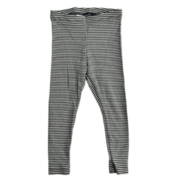 Tea Collection | Dark Gray & White Striped Leggings Size 12-18 Months - Picture 1 of 5